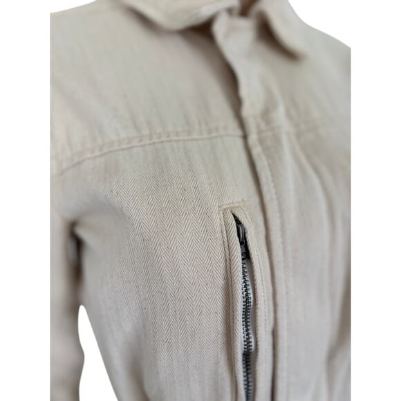 Lucky Brand Utility Jacket XS Outdoor Minimalist Streetwear Country Beige - Picture 3 of 6